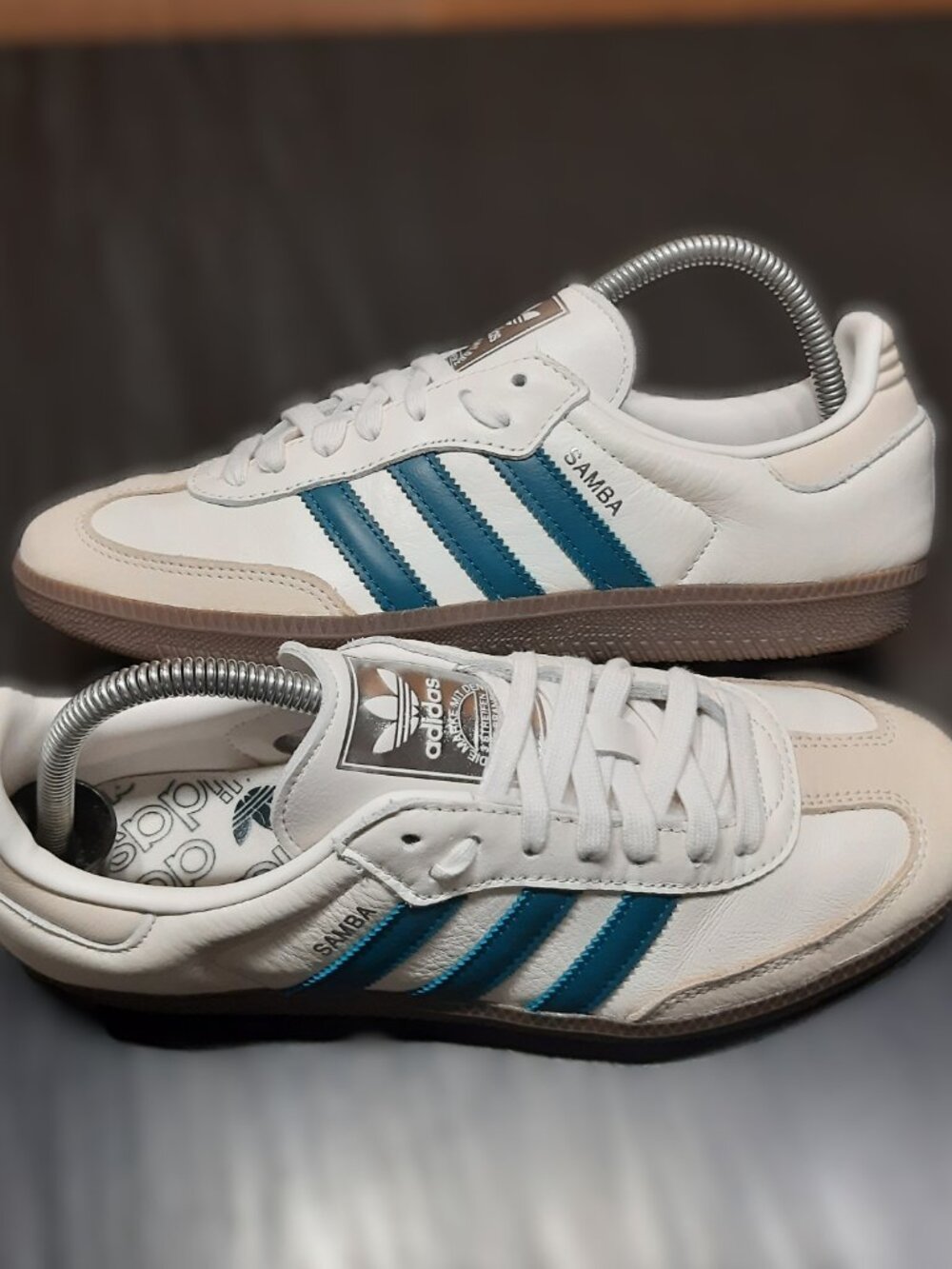 Adidas Samba Women’s Size 9 OG Cloud White Cream Legacy Teal Sneakers IG1963 - Picture 14 of 16